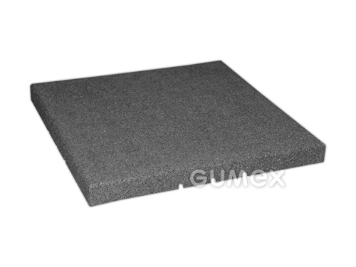 Elastischer stoßdämpfender Belag ELASTON-ELTEC, 43mm, 500x500mm, gebohrt, Dichte 800 kg/m3, grau, 